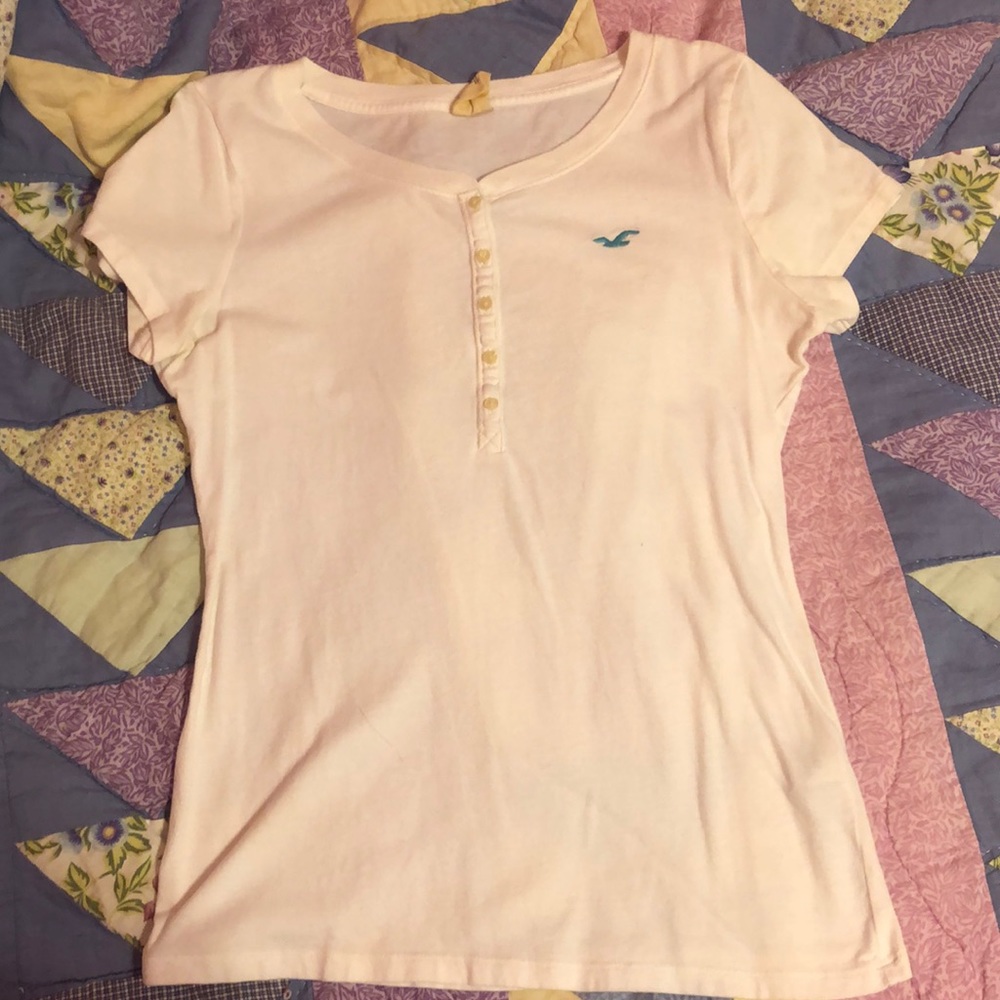 White Short Sleeve Shirt from Hollister